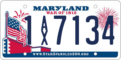 MD license plate 1AX7134