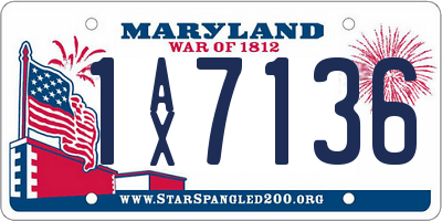 MD license plate 1AX7136