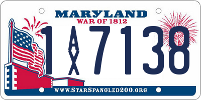 MD license plate 1AX7138