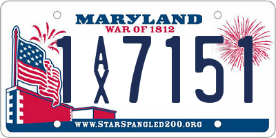MD license plate 1AX7151