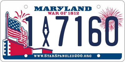 MD license plate 1AX7160
