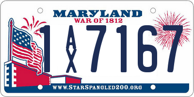 MD license plate 1AX7167