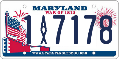 MD license plate 1AX7178
