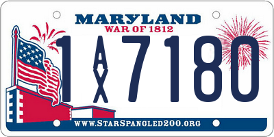 MD license plate 1AX7180