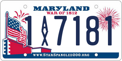 MD license plate 1AX7181