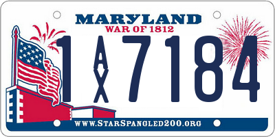 MD license plate 1AX7184