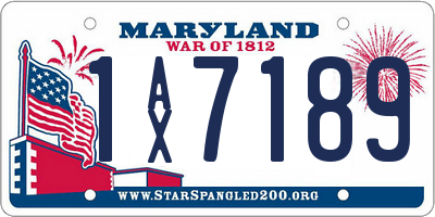 MD license plate 1AX7189