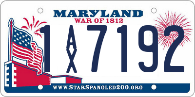 MD license plate 1AX7192