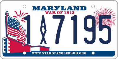 MD license plate 1AX7195