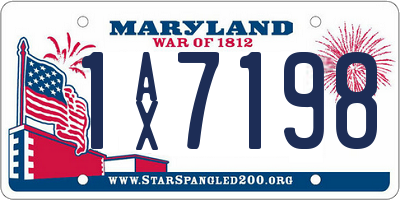 MD license plate 1AX7198