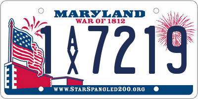 MD license plate 1AX7219