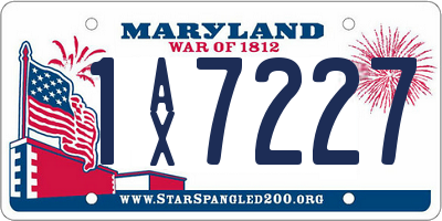 MD license plate 1AX7227