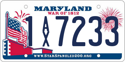 MD license plate 1AX7233