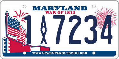 MD license plate 1AX7234