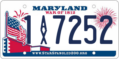MD license plate 1AX7252