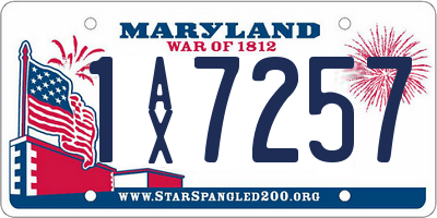 MD license plate 1AX7257