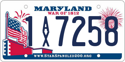 MD license plate 1AX7258