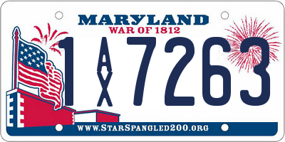 MD license plate 1AX7263