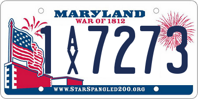 MD license plate 1AX7273