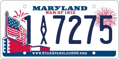 MD license plate 1AX7275