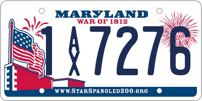 MD license plate 1AX7276
