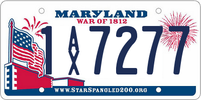 MD license plate 1AX7277