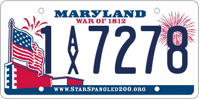 MD license plate 1AX7278