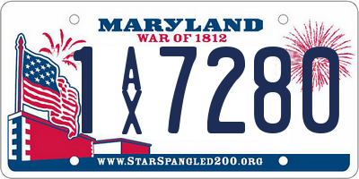 MD license plate 1AX7280