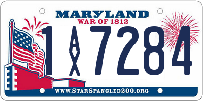 MD license plate 1AX7284
