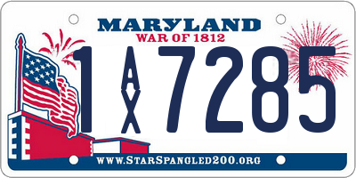 MD license plate 1AX7285