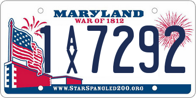 MD license plate 1AX7292