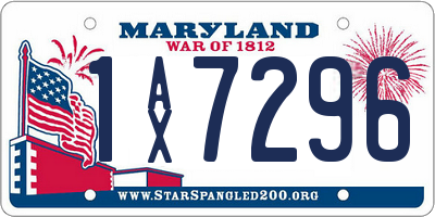 MD license plate 1AX7296