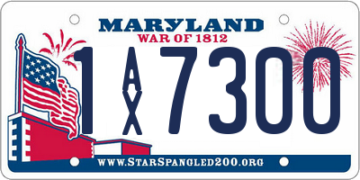 MD license plate 1AX7300
