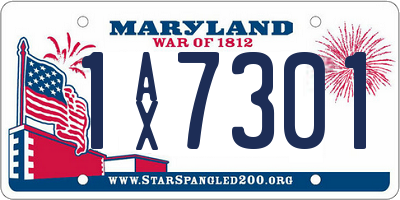 MD license plate 1AX7301