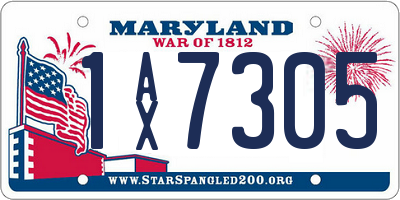 MD license plate 1AX7305