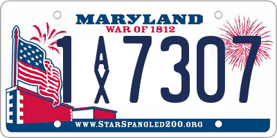 MD license plate 1AX7307