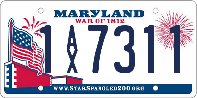 MD license plate 1AX7311