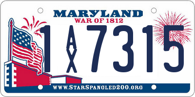 MD license plate 1AX7315