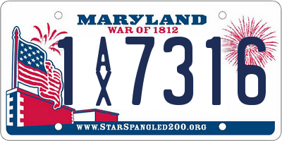 MD license plate 1AX7316
