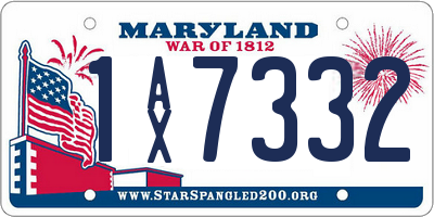 MD license plate 1AX7332