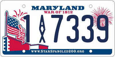 MD license plate 1AX7339