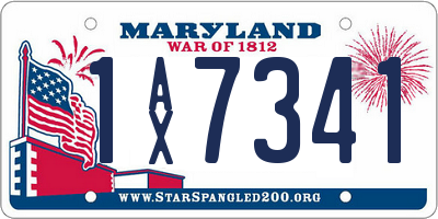 MD license plate 1AX7341