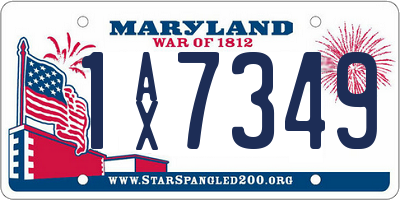 MD license plate 1AX7349