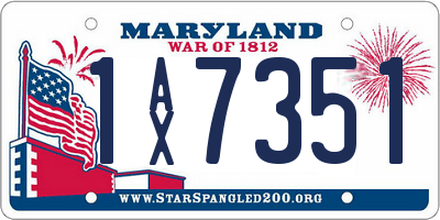 MD license plate 1AX7351