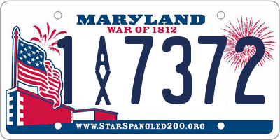 MD license plate 1AX7372