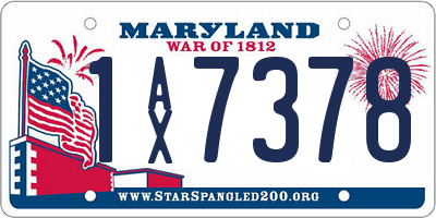 MD license plate 1AX7378