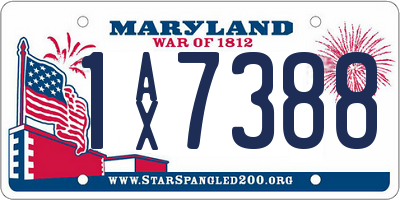MD license plate 1AX7388