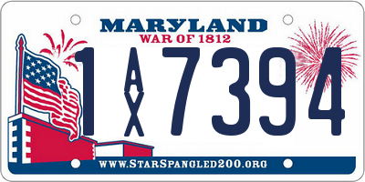 MD license plate 1AX7394