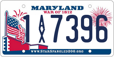 MD license plate 1AX7396