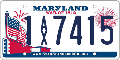 MD license plate 1AX7415